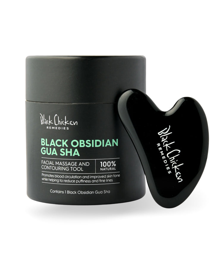 Black Chicken Black Obsidian Gua Sha