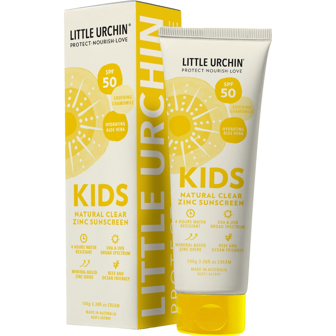 Little Urchin Natural Sunscreen Zinc Clear Kids Spf 50+ 100g