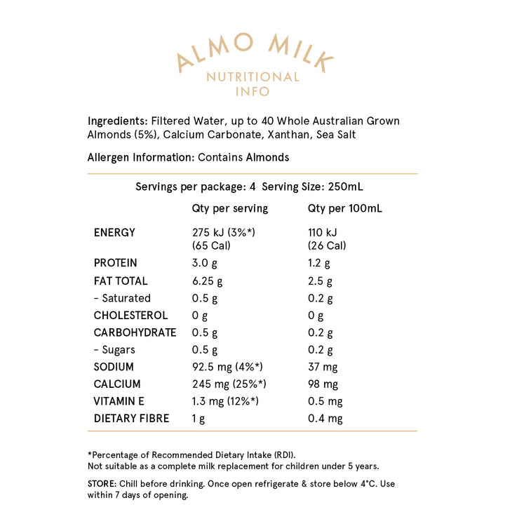 Almo Unsweetened Almond Milk 1l