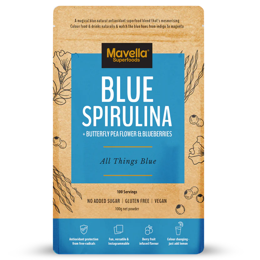 Mavella Superfoods All Things Blue (blue Spirulina & Blue Butterfly Pea Flower & Blueberries) 100g