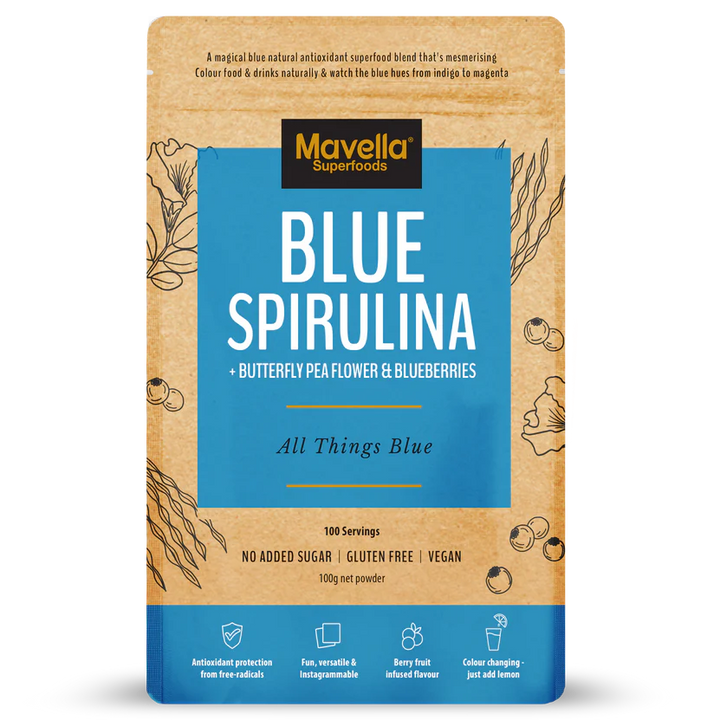 Mavella Superfoods All Things Blue (blue Spirulina & Blue Butterfly Pea Flower & Blueberries) 100g