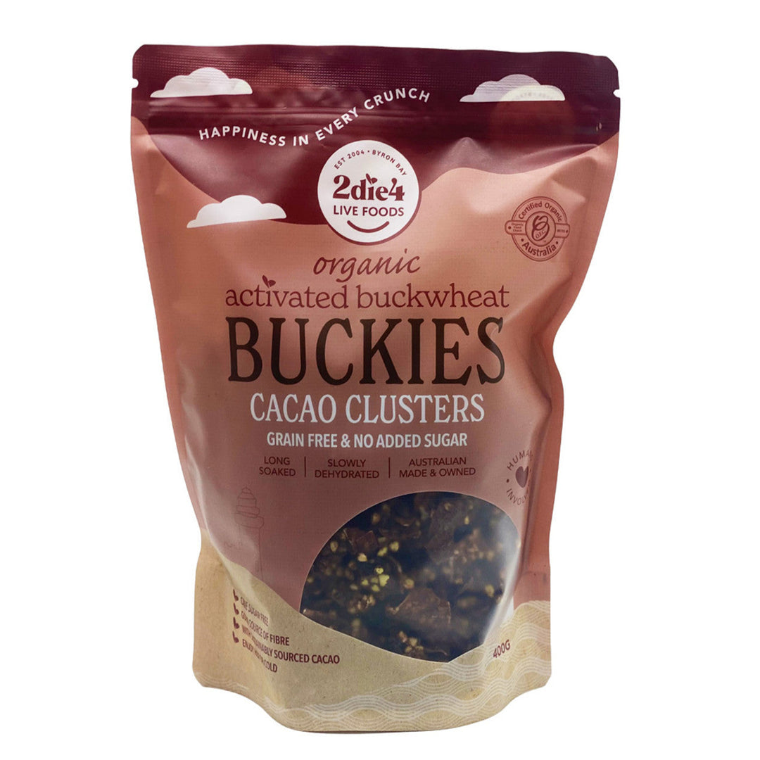 2die4 Activated Organic Buckies Cacao Clusters 400g