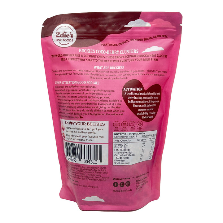 2die4 Activated Organic Buckies Coco Berry 400g