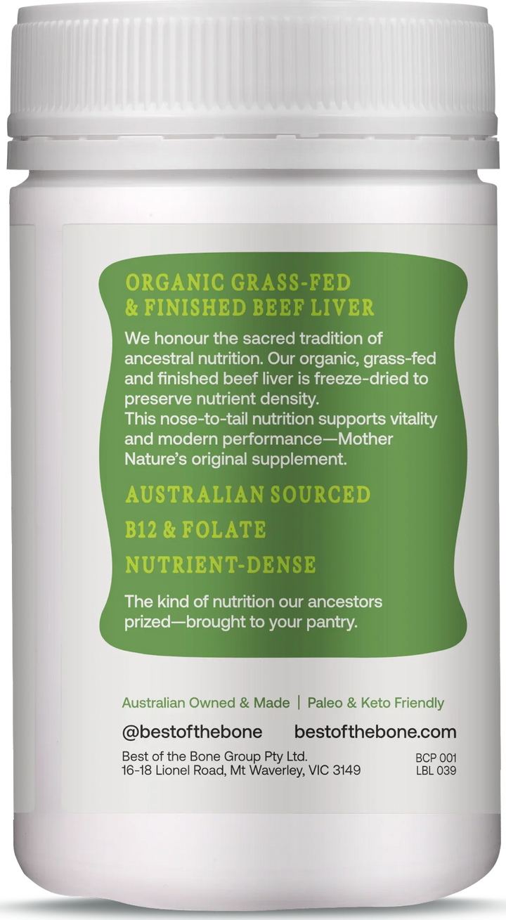 Best Of The Bone Beef Liver Capsules 180c