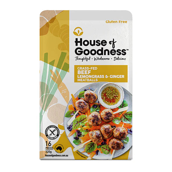 House Of Goodness Asian Meatballs Beef Lemongrass & Ginger 320g