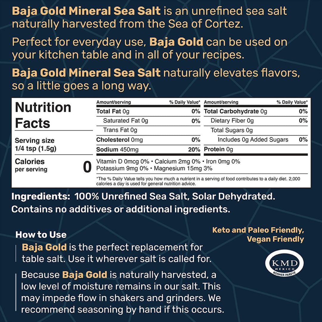 Baja Gold Signature Mineral Salt Coarse Natural Grain 454g