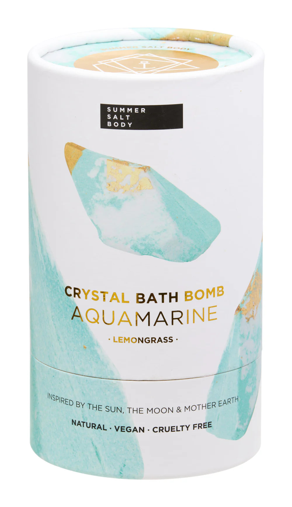 Summer Salt Body Crystal Bath Bomb Aquamarine Lemongrass 110g