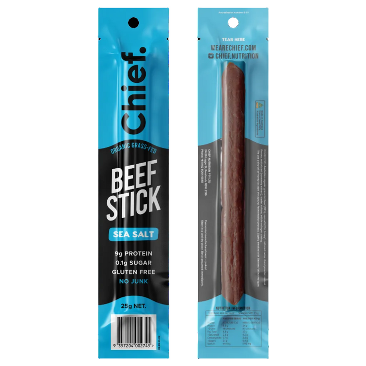 Chief Grass Fed Beef Stick Sea Salt 25g