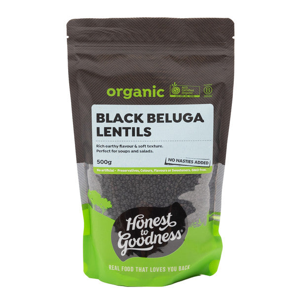 Honest To Goodness Organic Black Beluga Lentils 500g