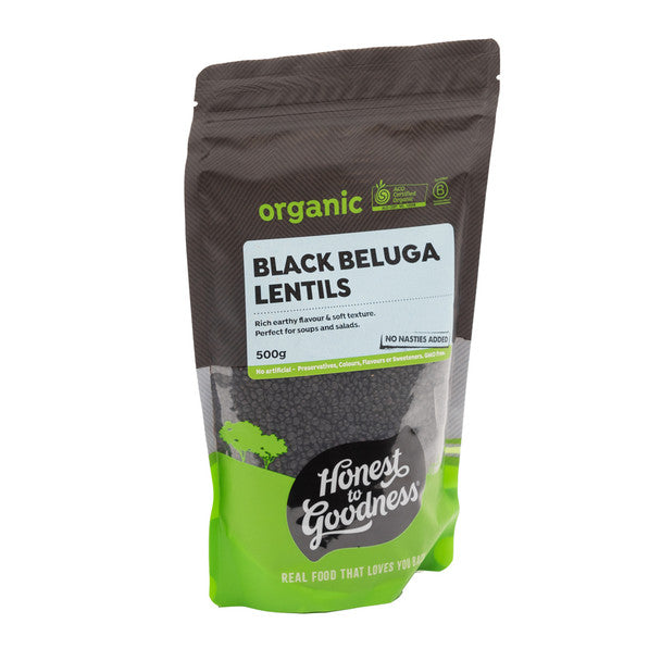 Honest To Goodness Organic Black Beluga Lentils 500g