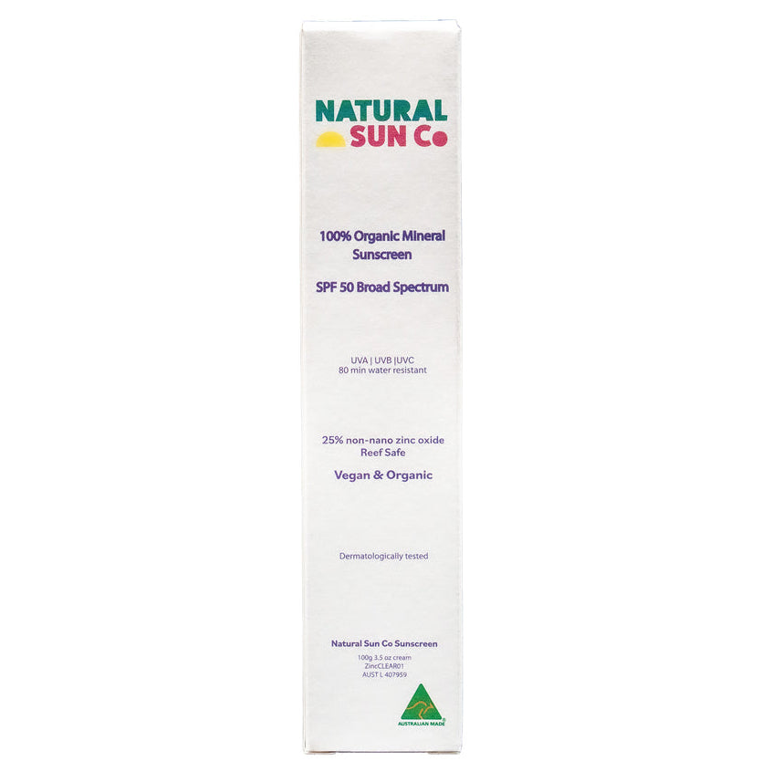 Natural Sun Co Broad Spectrum Organic Mineral Sunscreen Spf50 100g