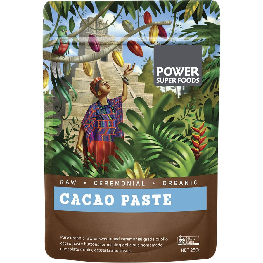 Power Super Foods Organic Cacao Butter Raw Buttons 250g