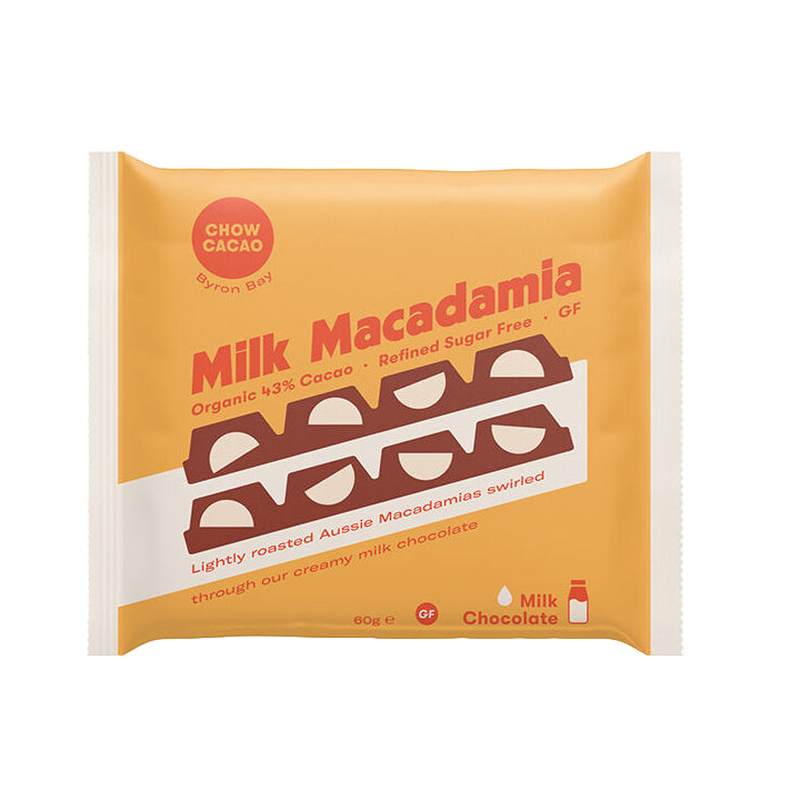 Chow Cacao Milk Chocolate Block Milk Macadamia 60g