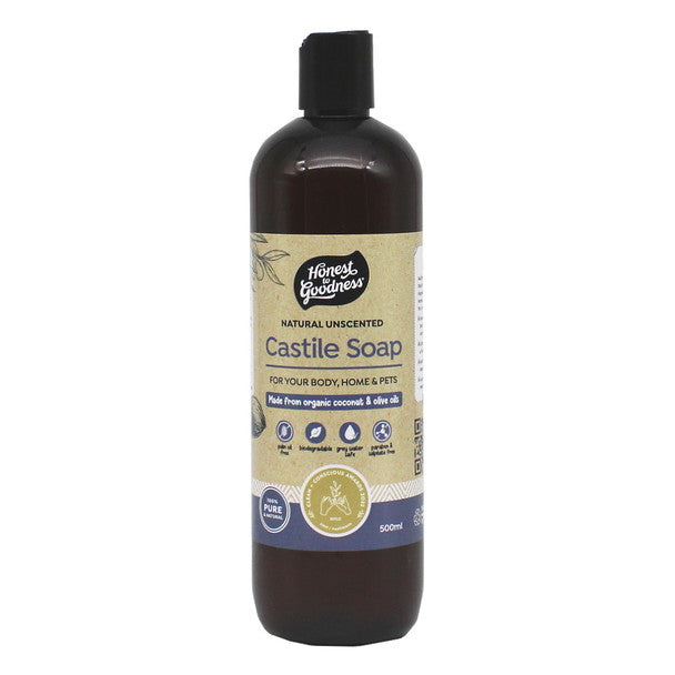 Honest To Goodness Unscented Castile Soap 500ml