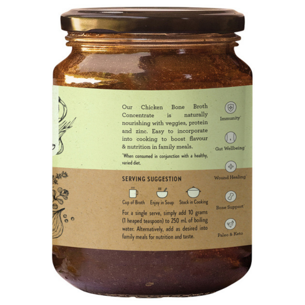 Nutra Organics Bone Broth Beef Concentrate Native Herbs 250g