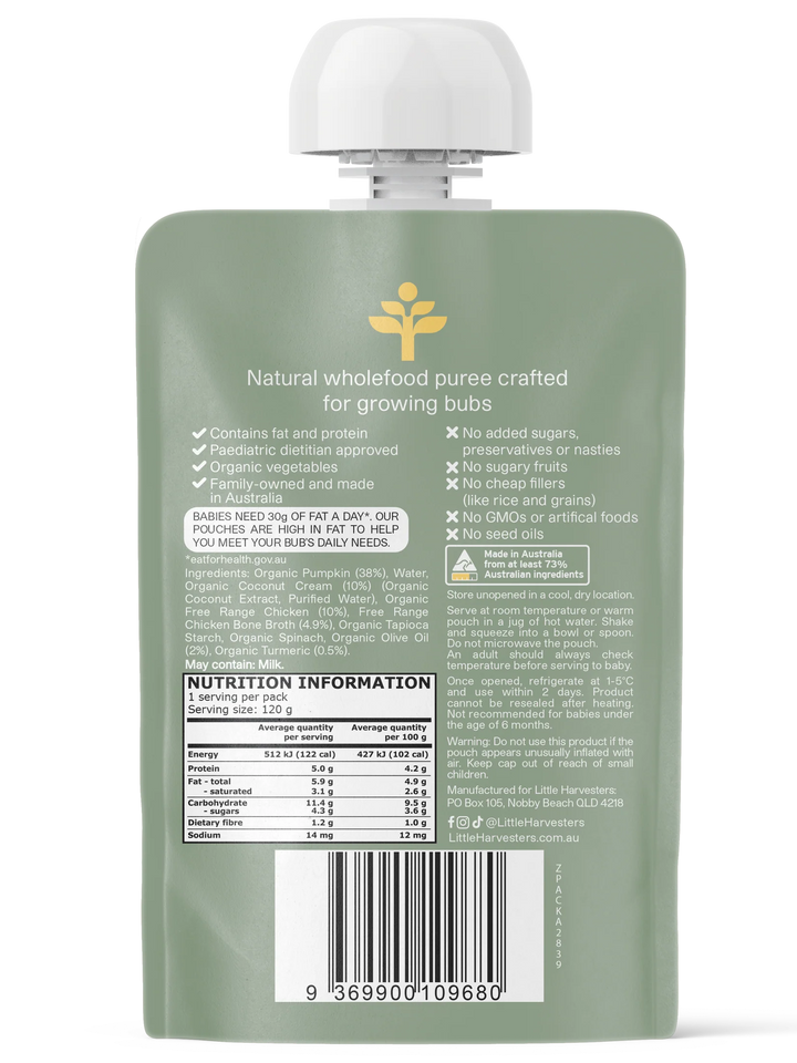 Little Harvesters Puree Pouch Turmeric Chicken 120g