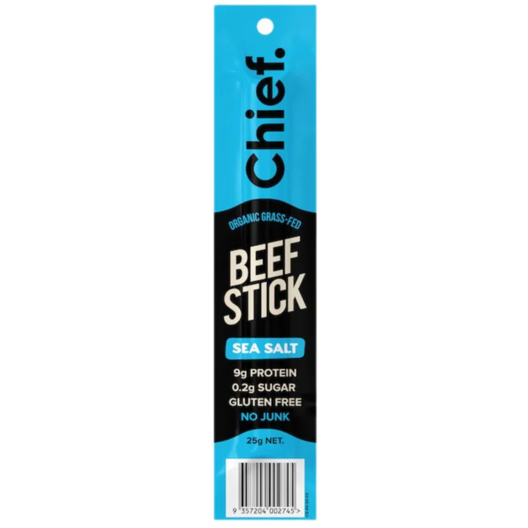Chief Grass Fed Beef Stick Sea Salt 25g