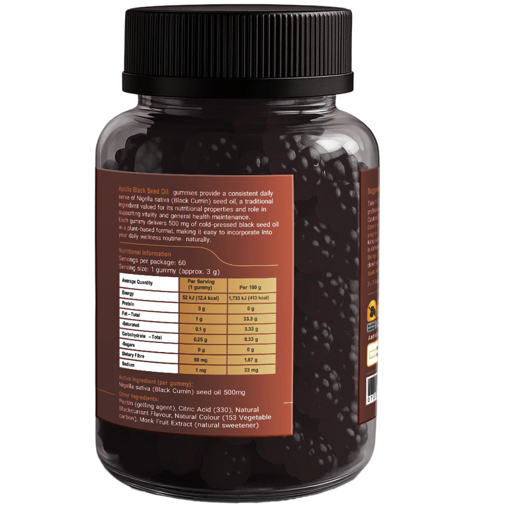 Apollo Black Seed Oil Gummies 60 Pieces