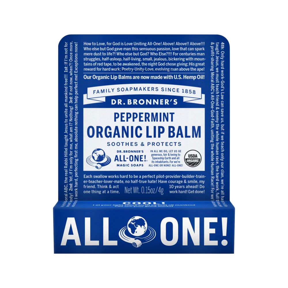 Dr Bronners Peppermint Lip Balm Hang Sell 4g