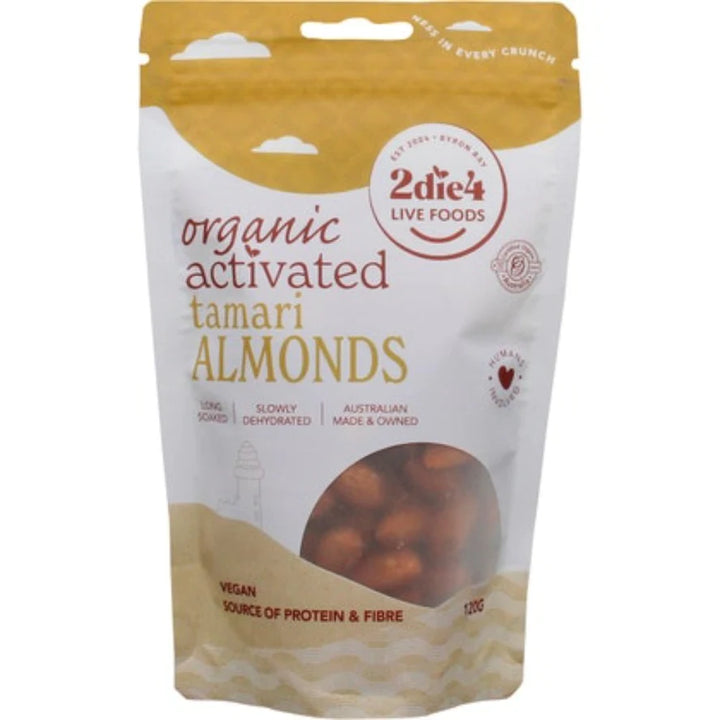 2die4 Organic Activated Tamari Almonds 120g