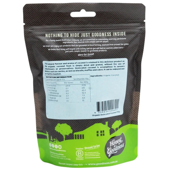 Honest To Goodness Organic Desiccated Coconut 175g