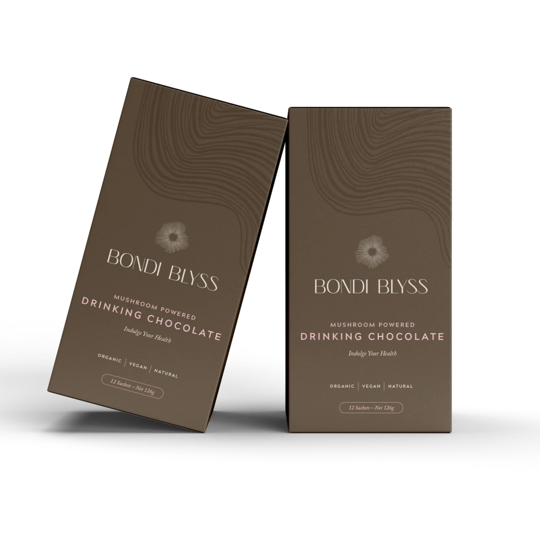 Bondi Bliss Mushroom Powered Drinking Chocolate 12 Sachet Box