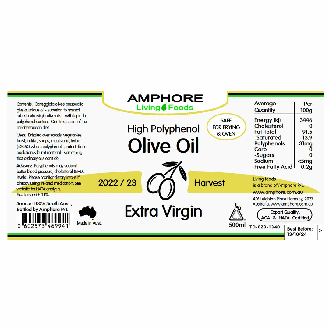 Amphore High Polyphenol Extra Virgin Olive Oil 500ml