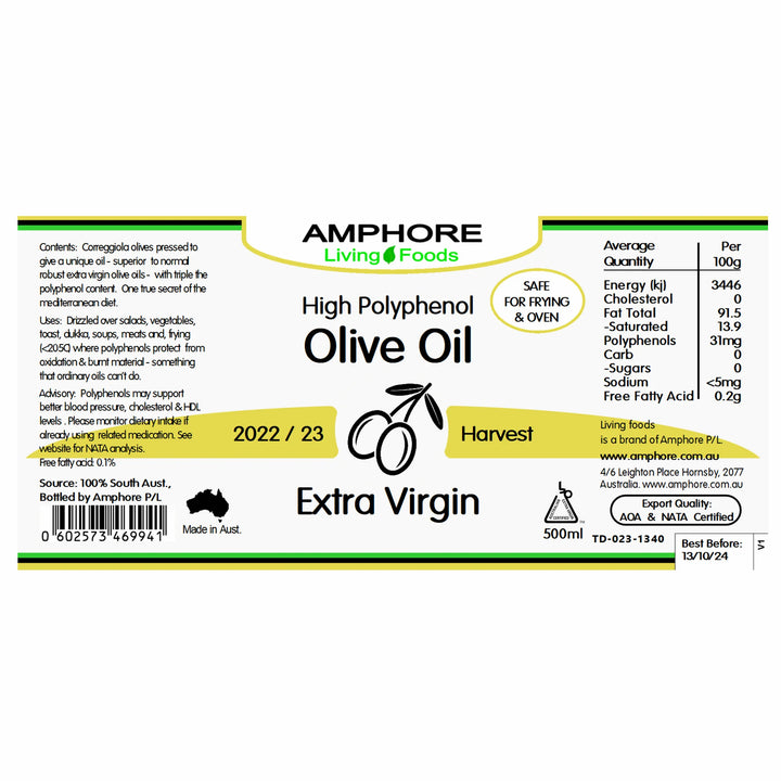 Amphore High Polyphenol Extra Virgin Olive Oil 500ml