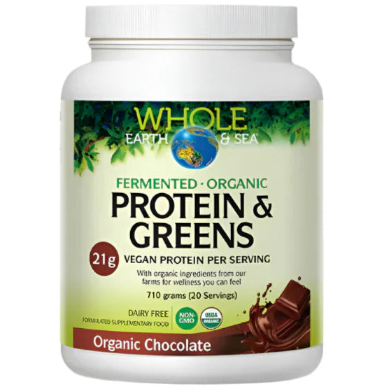 Whole Earth & Sea Fermented Organic Protein Greens Chocolate 630g