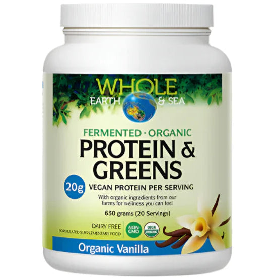 Whole Earth & Sea Fermented Organic Protein Greens Vanilla 630g