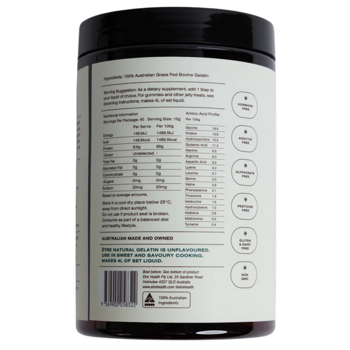 etre Health Australian Grass Fed Natural Gelatin 400g