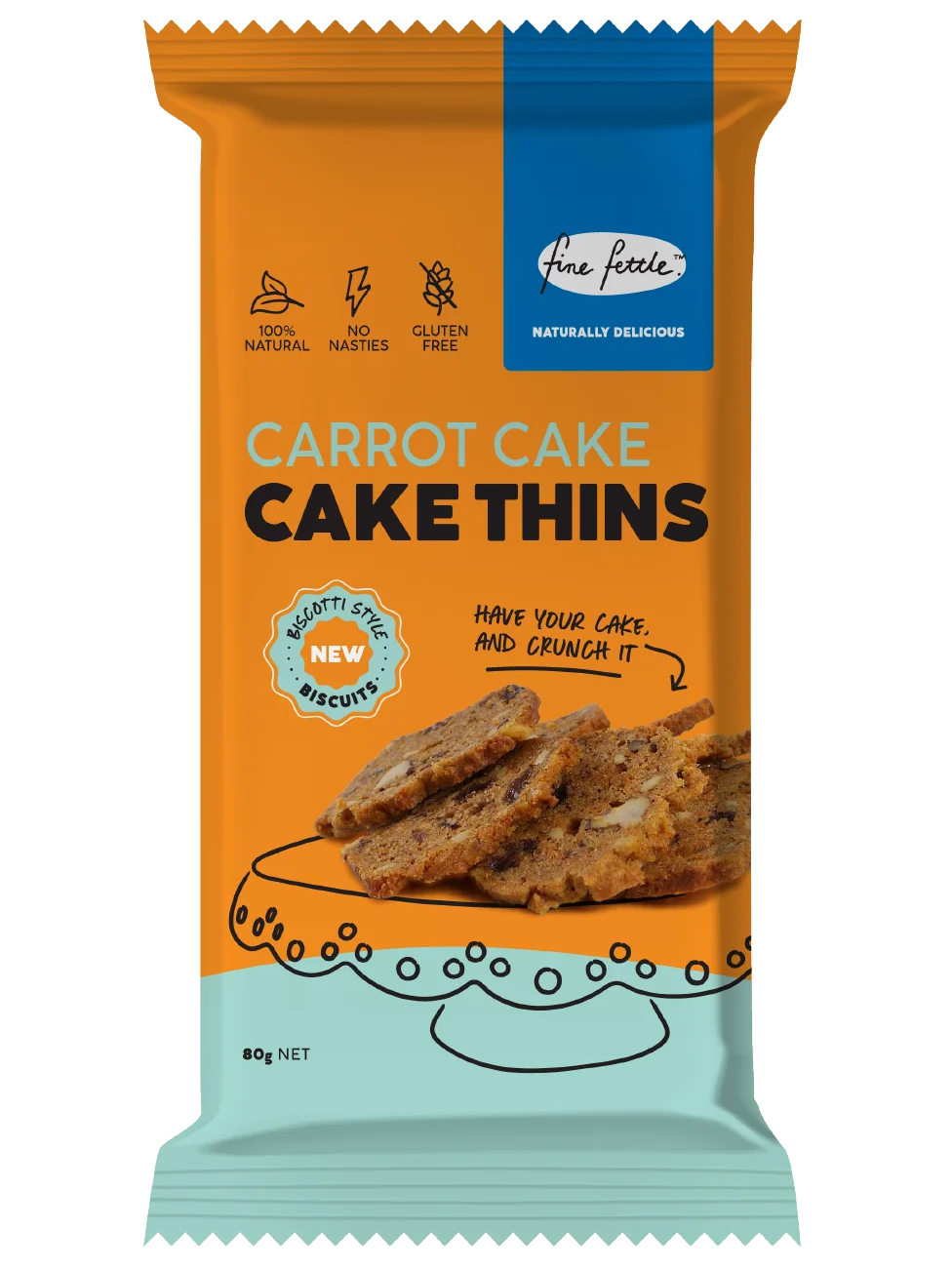 Fine Fettle Cake Thins Carrot Cake 80g