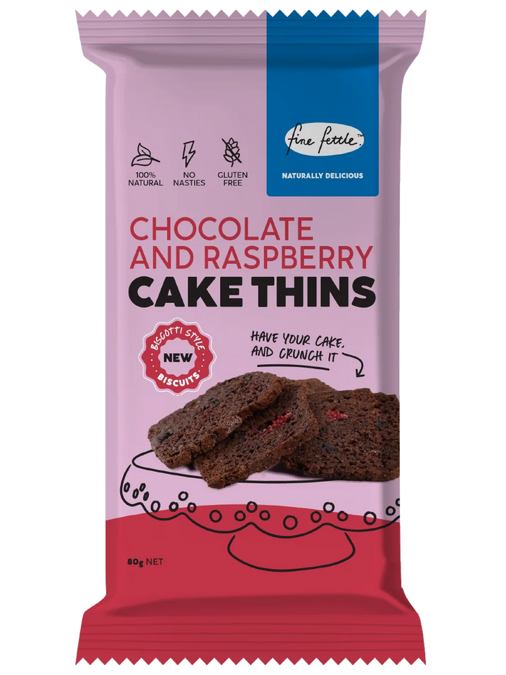 Fine Fettle Cake Thins Chocolate Raspberry 80g