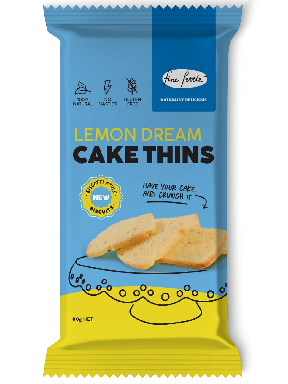 Fine Fettle Cake Thins Lemon Dream 80g