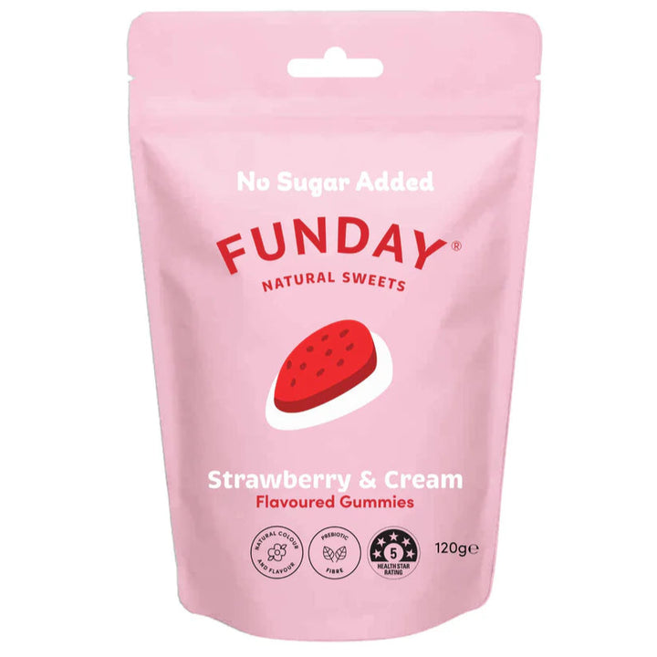 Funday Natural Sweet Share Bag Strawberry & Cream 120g