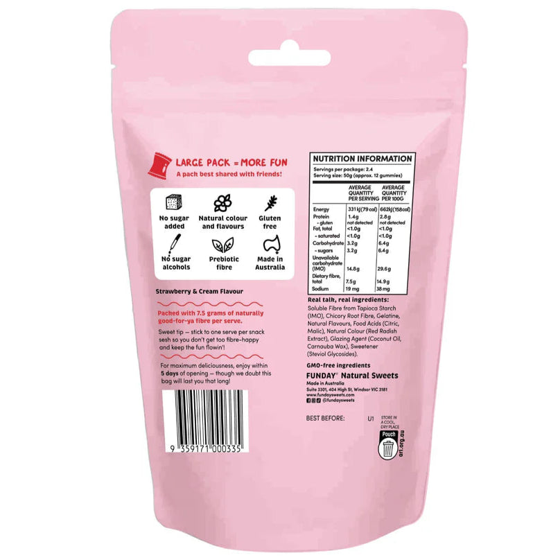 Funday Natural Sweet Share Bag Strawberry & Cream 120g