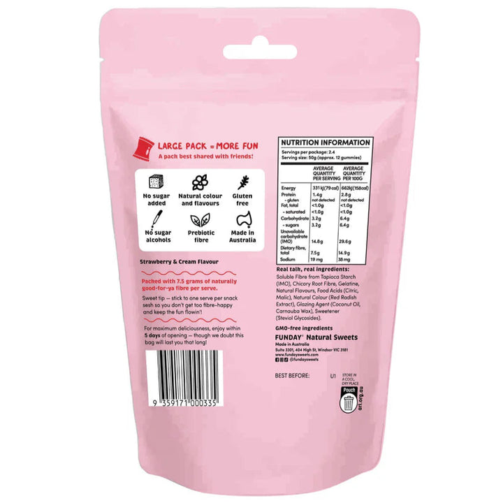 Funday Natural Sweet Share Bag Strawberry & Cream 120g