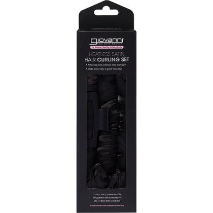 Giovanni Heatless Satin Hair Curling Set Black X1