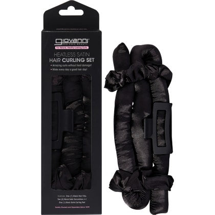 Giovanni Heatless Satin Hair Curling Set Black X1