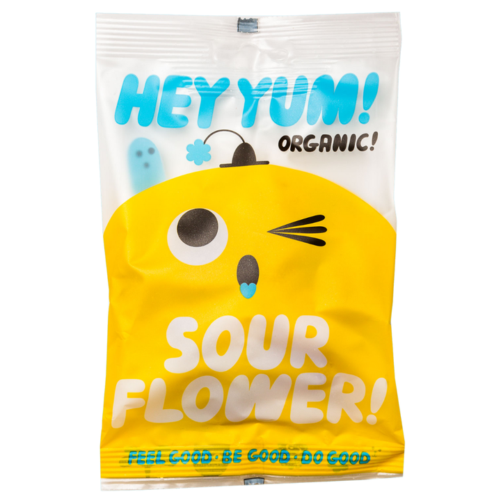 Hey Yum Sour Flower Organic Fruit Lollies 50g