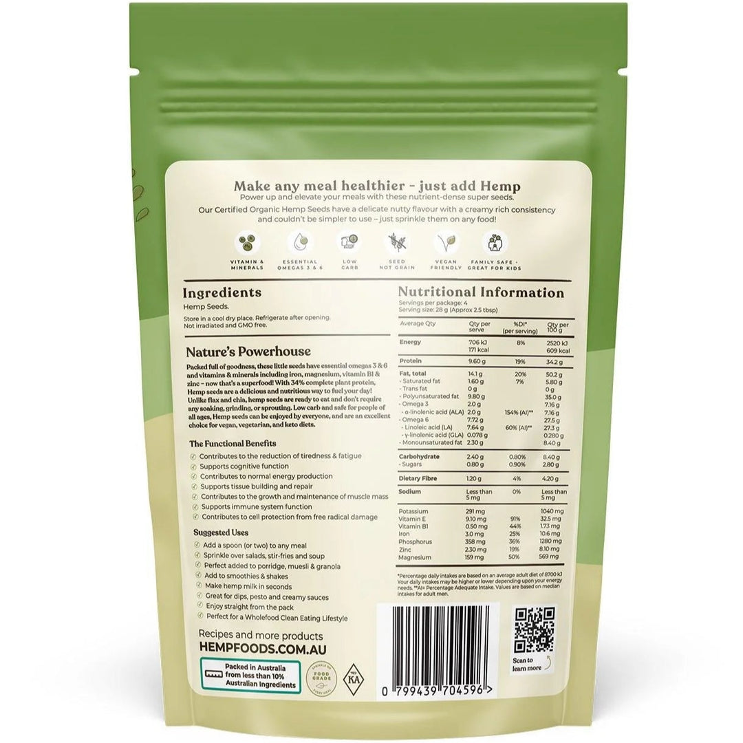 Hemp Foods Australia Organic Hemp Seeds Hulled
