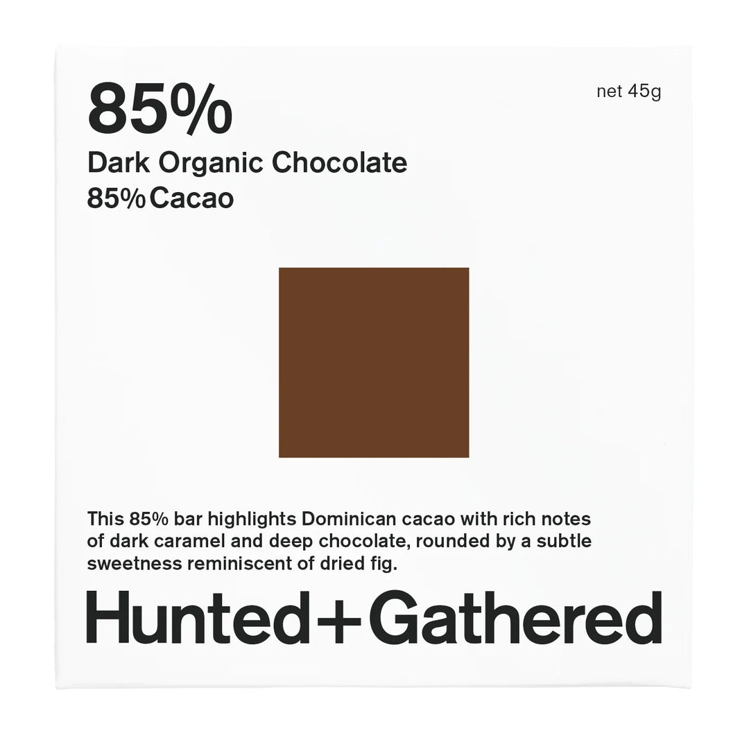 Hunted + Gathered Dominican 85% Organic Chocolate 45g