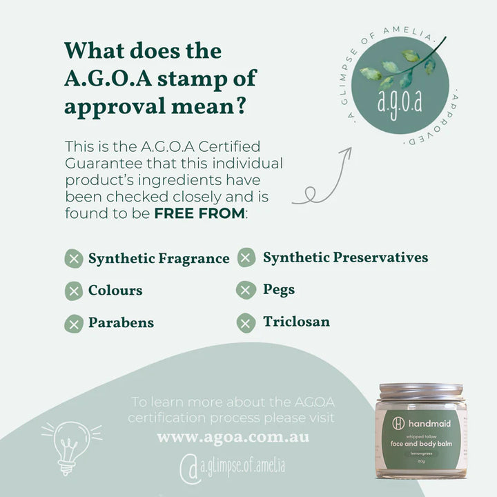 Handmaid Whipped Tallow Face Body Balm Lemongrass 80g