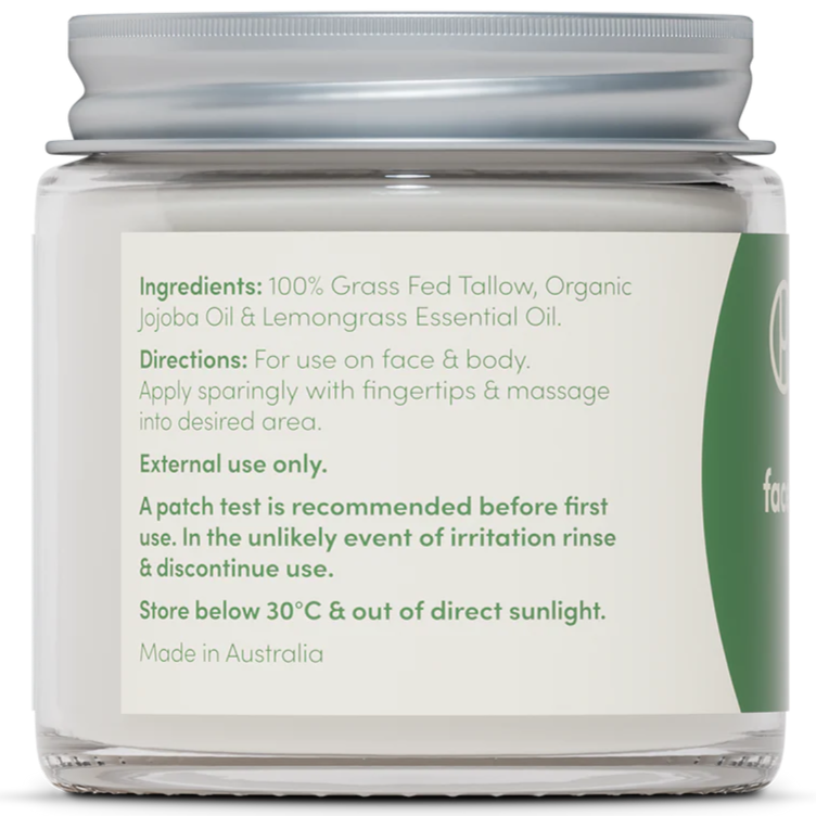 Handmaid Whipped Tallow Face Body Balm Lemongrass 80g