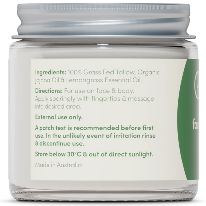 Handmaid Whipped Tallow Face Body Balm Lemongrass 80g