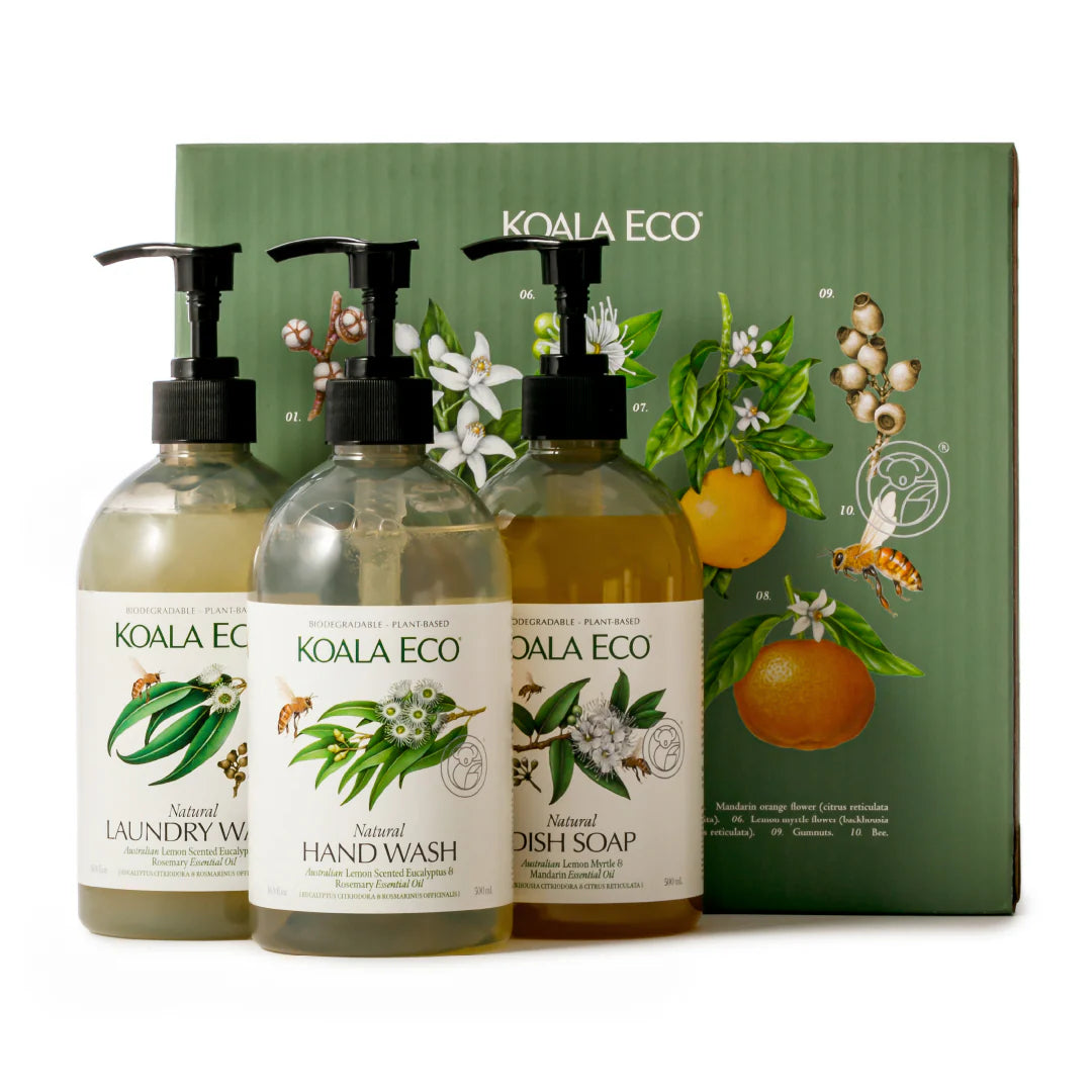 Koala Eco Gift Collection - Home Handwash, Laundry Wash & Dish Soap X3