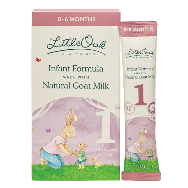 Littleoak Natural Goat Milk Infant Formula Stage 1 Sachets 6 X 30g