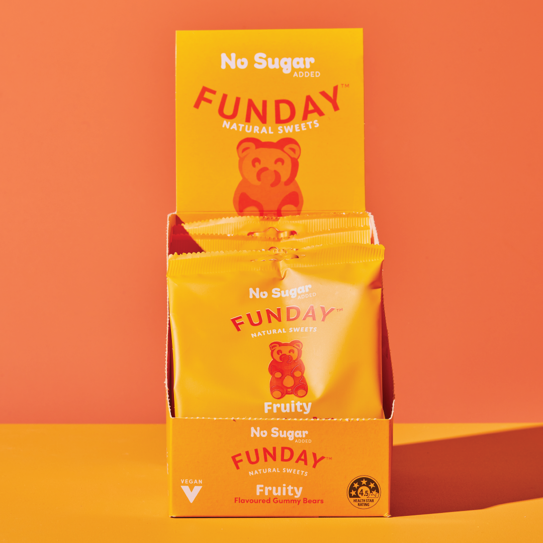 Funday Natural Sour Gummy Bears Fruity Vegan 50g