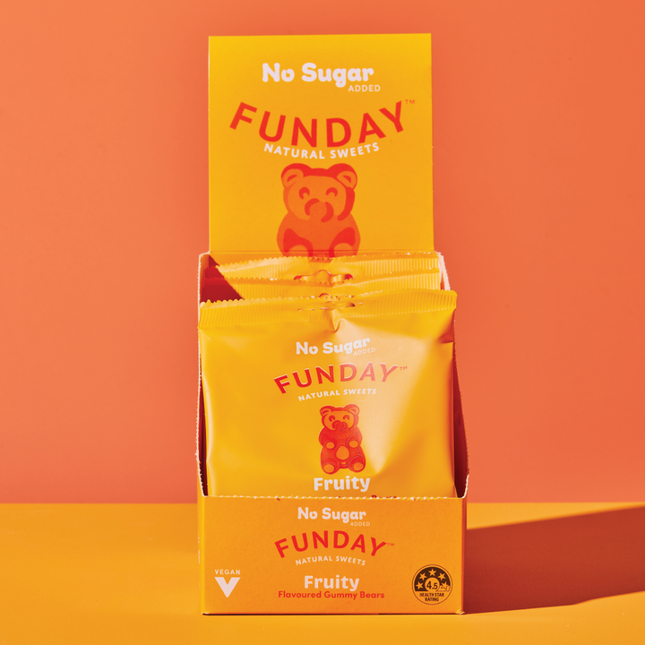 Funday Natural Sour Gummy Bears Fruity Vegan 50g