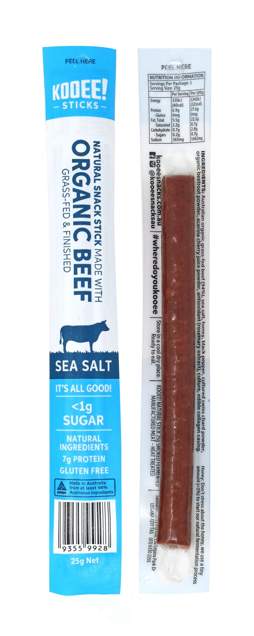 Kooee Sticks Organic Beef Sea Salt 25g